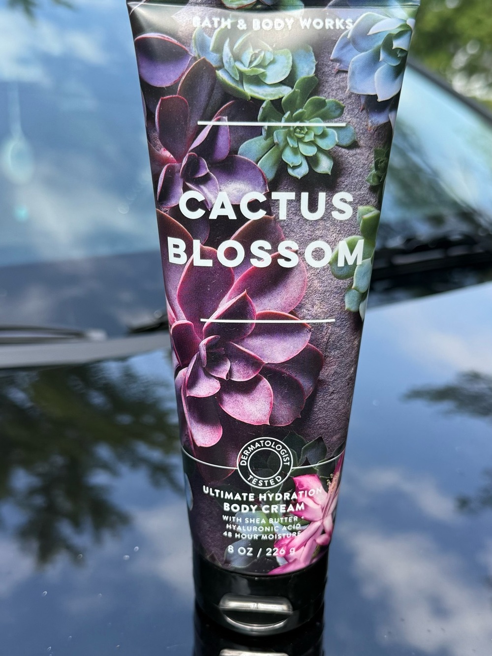 Bath & Body Works Cactus Blossom Body Cream - Purple & Green Succulent Design